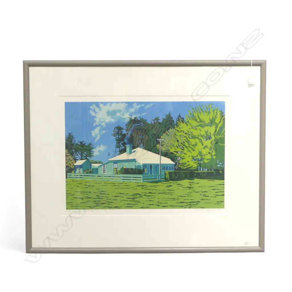 MARIANNE MUGGERIDGE, SOUTH TARANAKI FARMHOUSE - KAPUNI, LITHOGRAPH Ed. 6/31, 400x570mm Image 1++