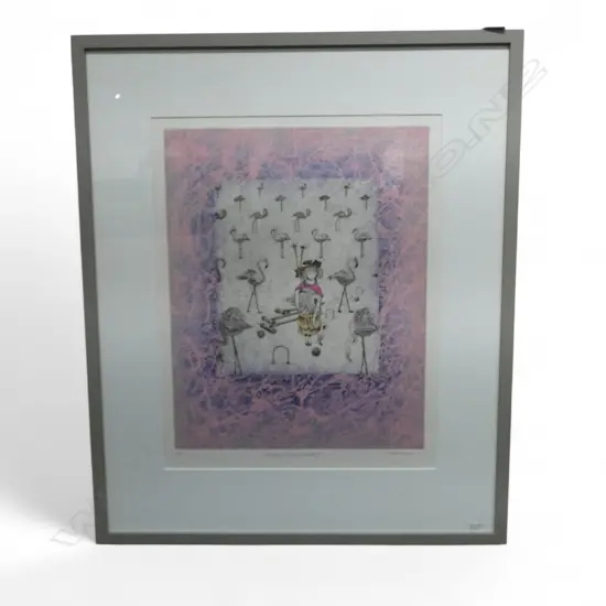 MERLE BISHOP, THE QUEENS CROQUET GROUND, LITHOGRAPH Ed. 2/50, 550x430mm