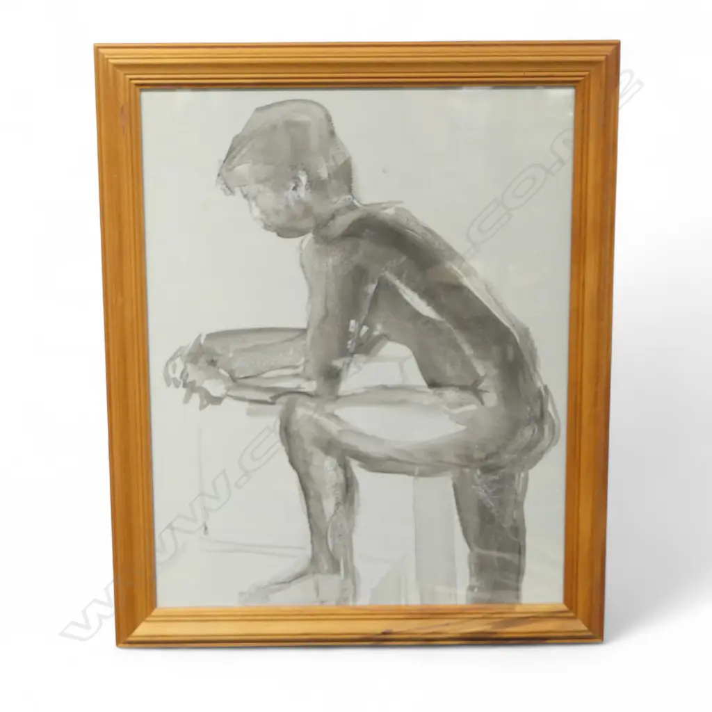 FRAMED W/C NUDE MALE BY ANA MARTINEAU, 570 X 470MM Image 1++