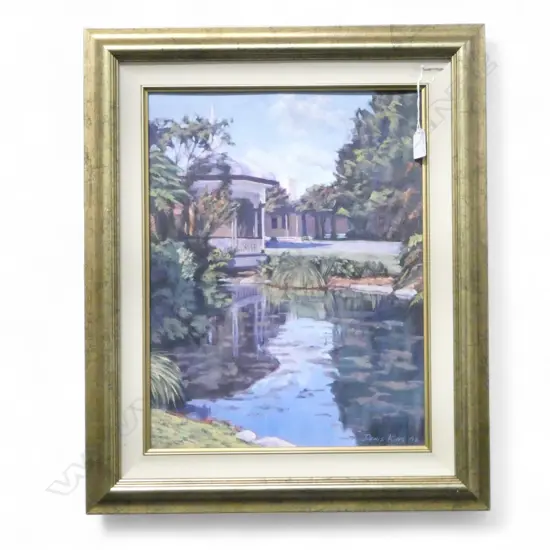 DENIS KING 'GOVT GARDENS ROTORUA' 2002 OIL ON BOARD SIGNED AND DATED 450 X 340 MM