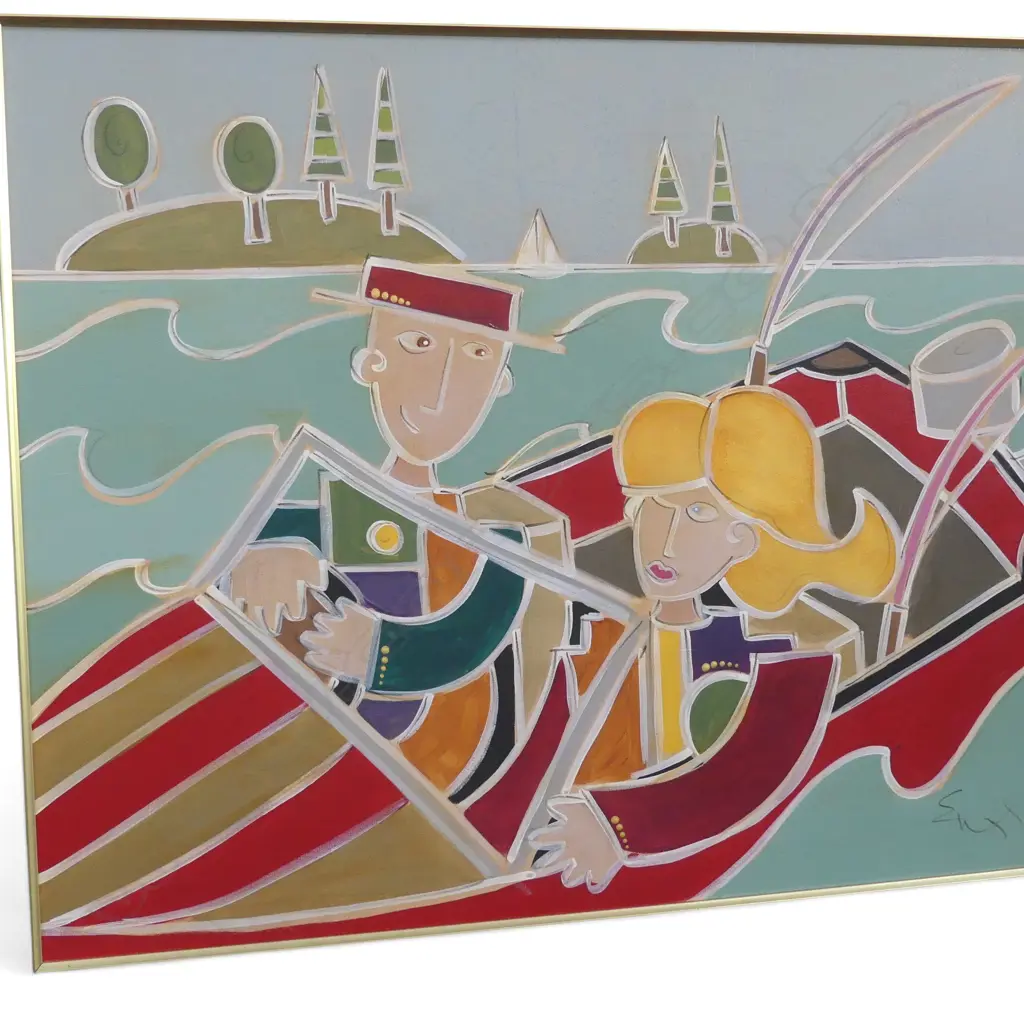 ERIC WAUGH (CANADIAN b.1963) 'GOIN' FISHING' ACRYLIC ON CANVAS 615x765mm  Image 1++