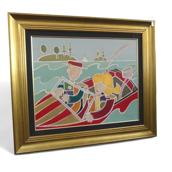 ERIC WAUGH (CANADIAN b.1963) 'GOIN' FISHING' ACRYLIC ON CANVAS 615x765mm 