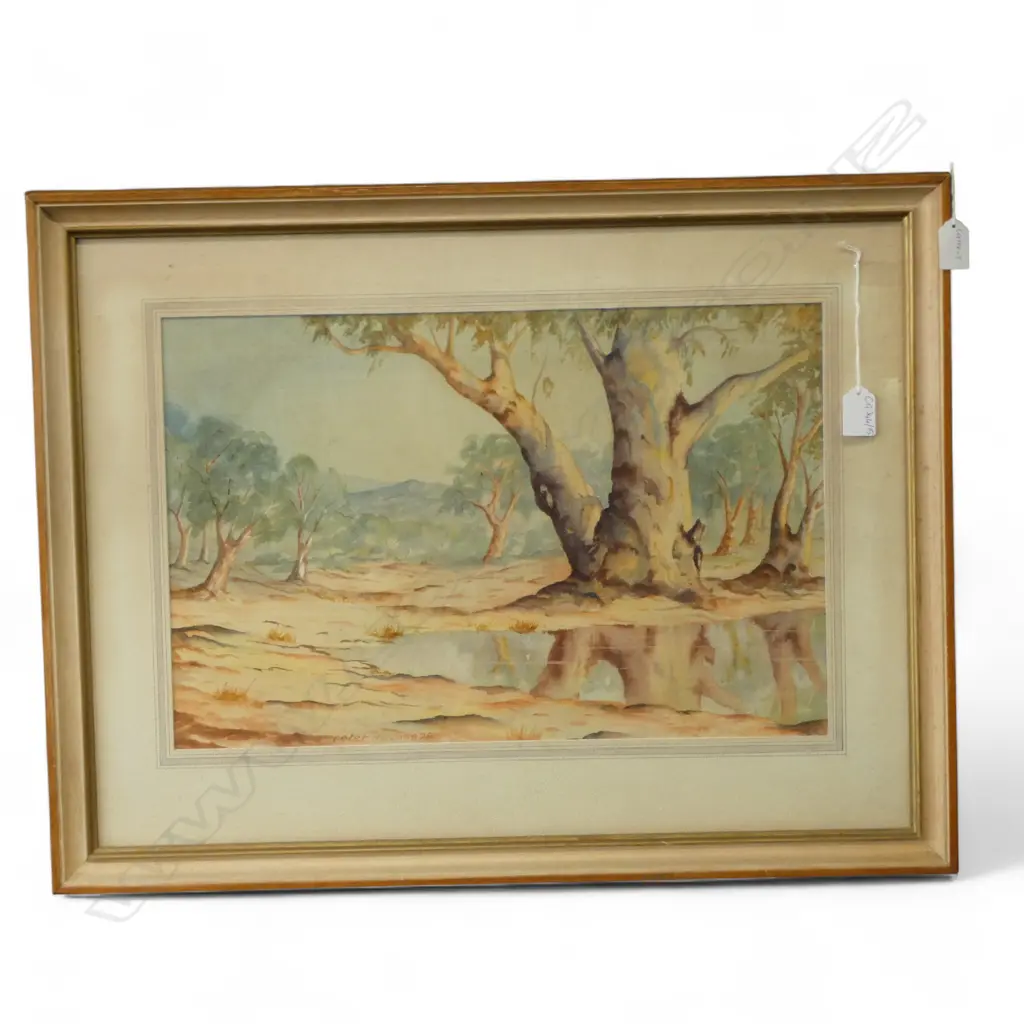 PETER DE JONG, LANDSCAPE w. TREES, WC '78 315x480mm Image 1++