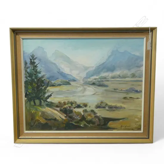 MAVIS ATWELL, SOUTH ISLAND, OIL, 390x500mm