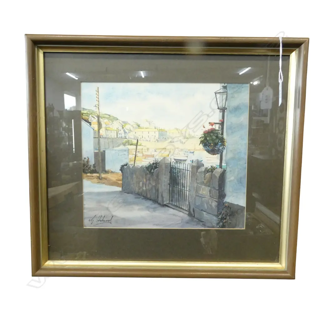 GEOFFREY HUBAND, MOUSEHOLE CORNWALL, W/C, 225x250mm Image 1++
