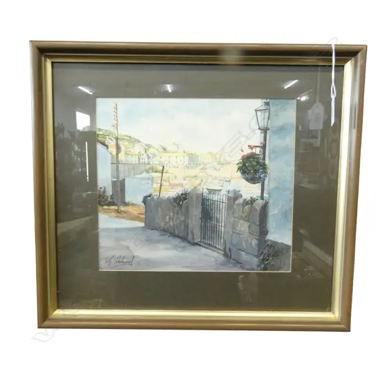 GEOFFREY HUBAND, MOUSEHOLE CORNWALL, W/C, 225x250mm