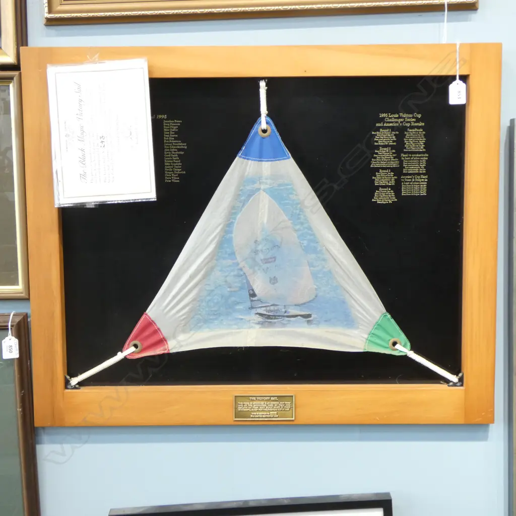 TEAM N.Z. 1995 FRAMED COM. VICTORY SAIL 243/1500 610x750mm Image 1++