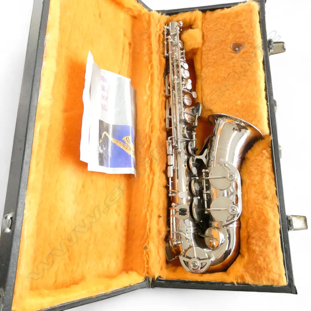 ALTO SAXOPHONE, PARROT BRAND, SILVER PLATED, MADE in CHINA Image 1++