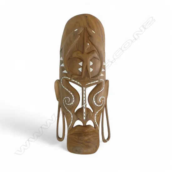 LG SOLOMON ISLANDS CARVED WOODEN TRIBAL MASK H.615mm