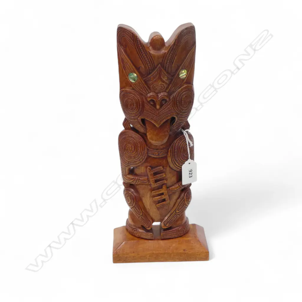CARVED WOODEN MAORI FIGURE H.330mm Image 1++