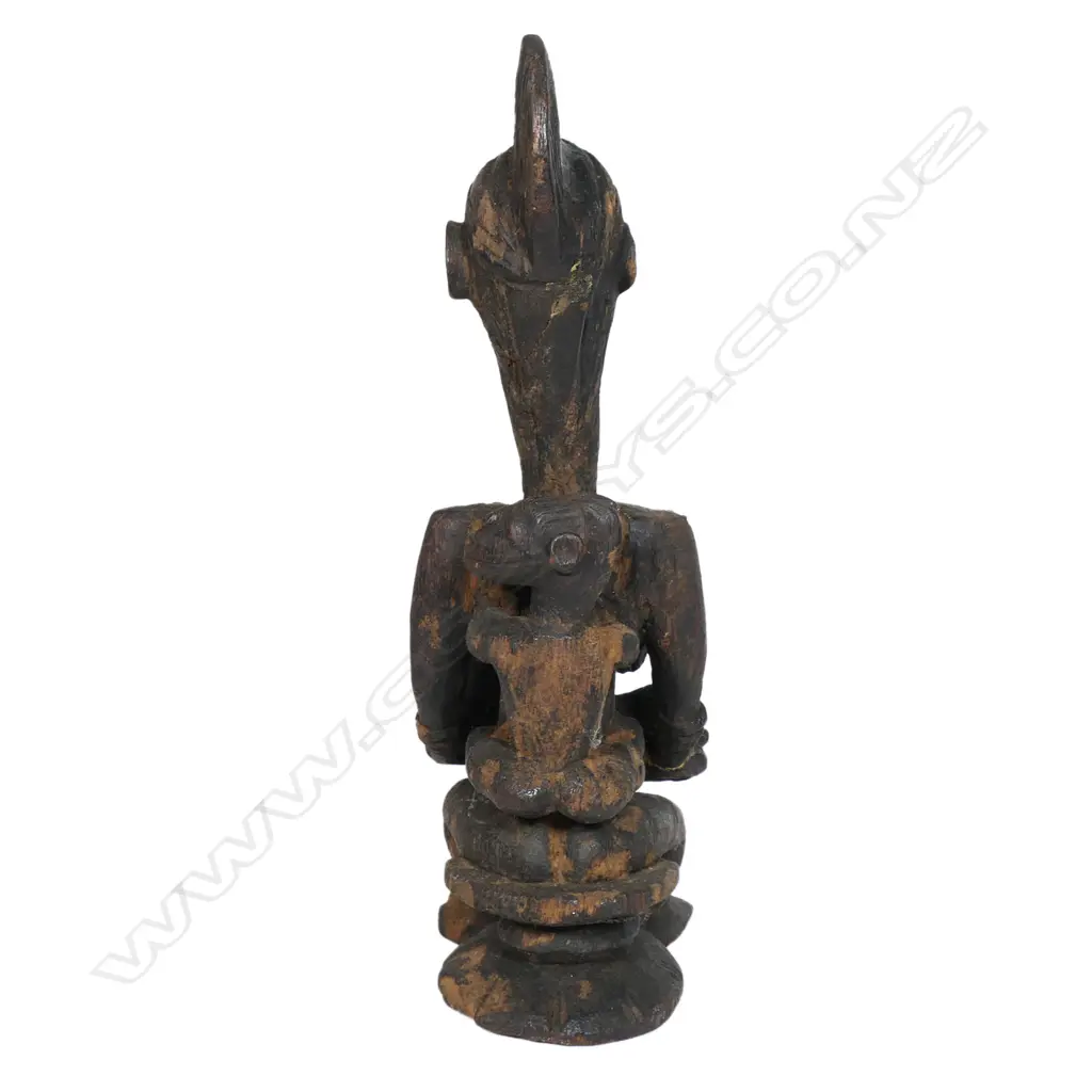 A Nigerian tribal carved wood mother and children figure group, Image 1++