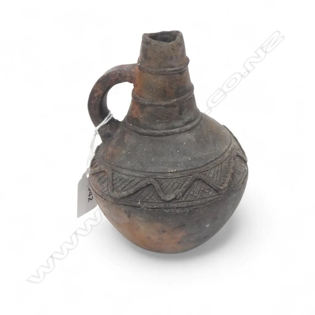 BURNISHED EARTHENWARE VESSEL. AFRICA, POSSIBLY CONGO? H.170mm Image 1++
