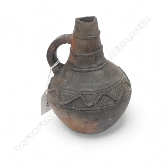BURNISHED EARTHENWARE VESSEL. AFRICA, POSSIBLY CONGO? H.170mm