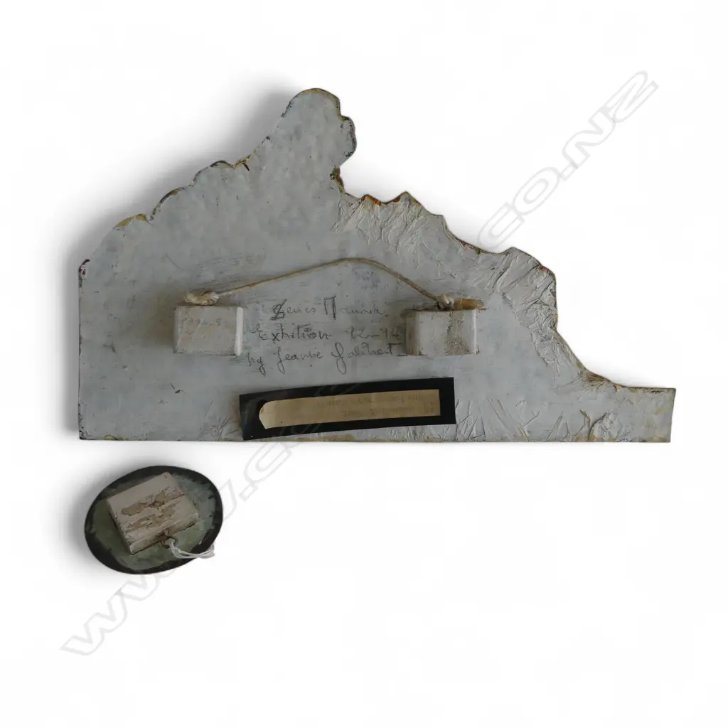 JEANNE GALIBERT 2 PCE MIXED MEDIA ARTWORK 'BLUE FISHERMANS BASKET' 435x245mm / 85mm dia Image 1++