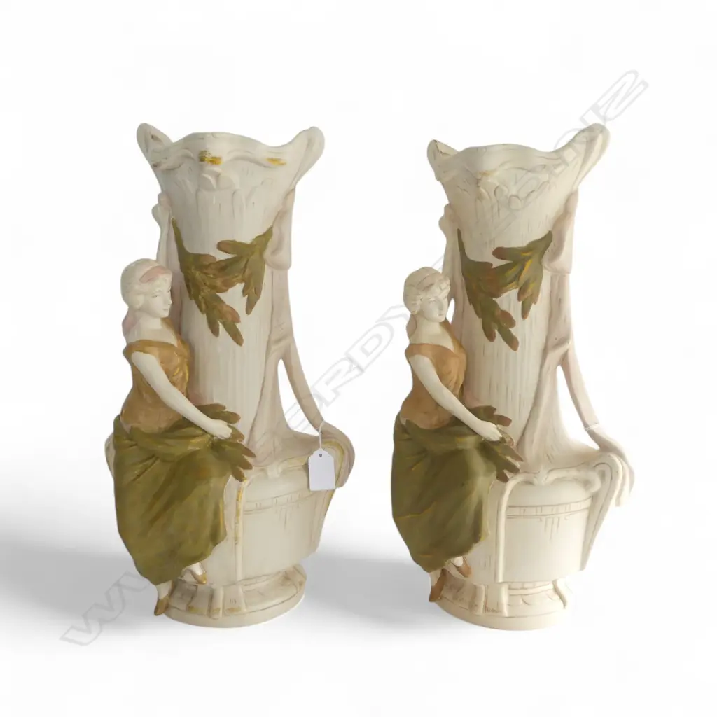 PAIR OF DECORATIVE VASES DEPICTING MAIDENS 450 MM (EACH) Image 1++