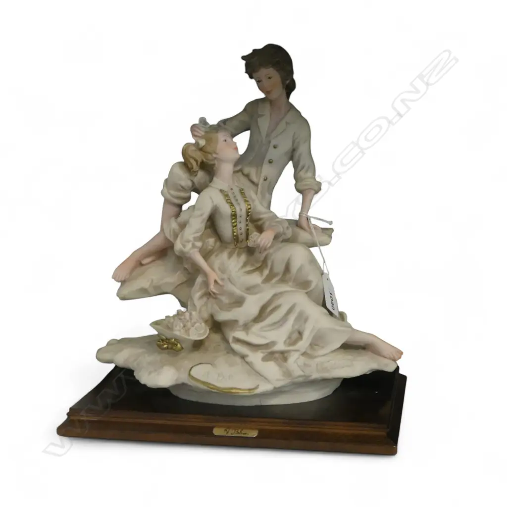 2 AURO BELCARI for CAPODIMONTE FIGURINES, COUPLE & READING to CHILD, H.320 x 240 & 320 x 260mm Image 1++