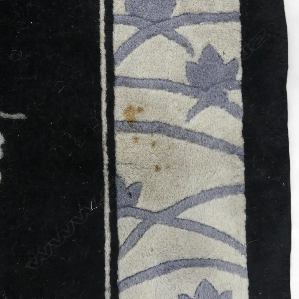 HAND KNOTTED ORIENTAL STYLE BLACK WOOL PILE RUG 1800 x 2800mm FAULTS Image 1++