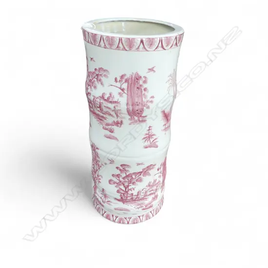 REPRODUCTION CHINESE ANTIQUE STYLE RED & WHITE UMBELLA STAND bamboo form H.455mm