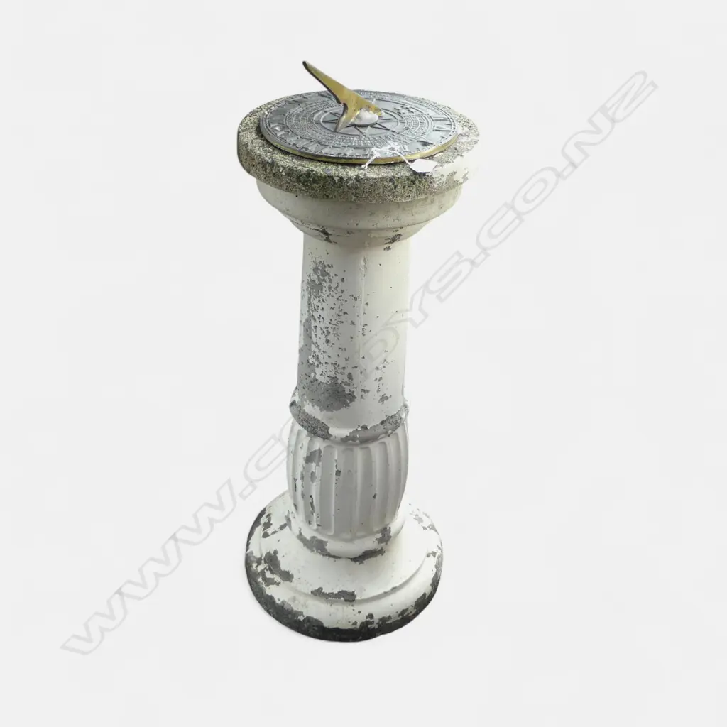 A BRONZE SUNDIAL ON CONCRETE COLUMN 900 mm (H) Image 1++