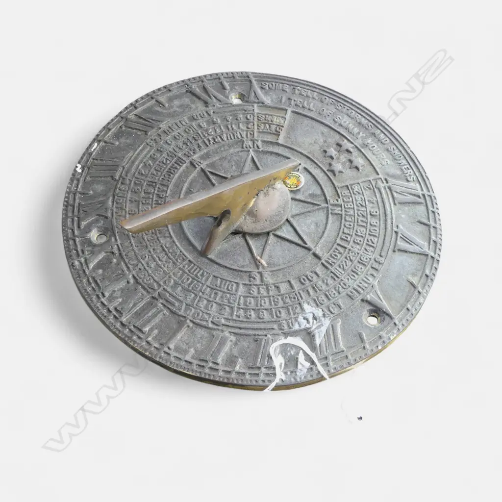 A BRONZE SUNDIAL ON CONCRETE COLUMN 900 mm (H) Image 1++