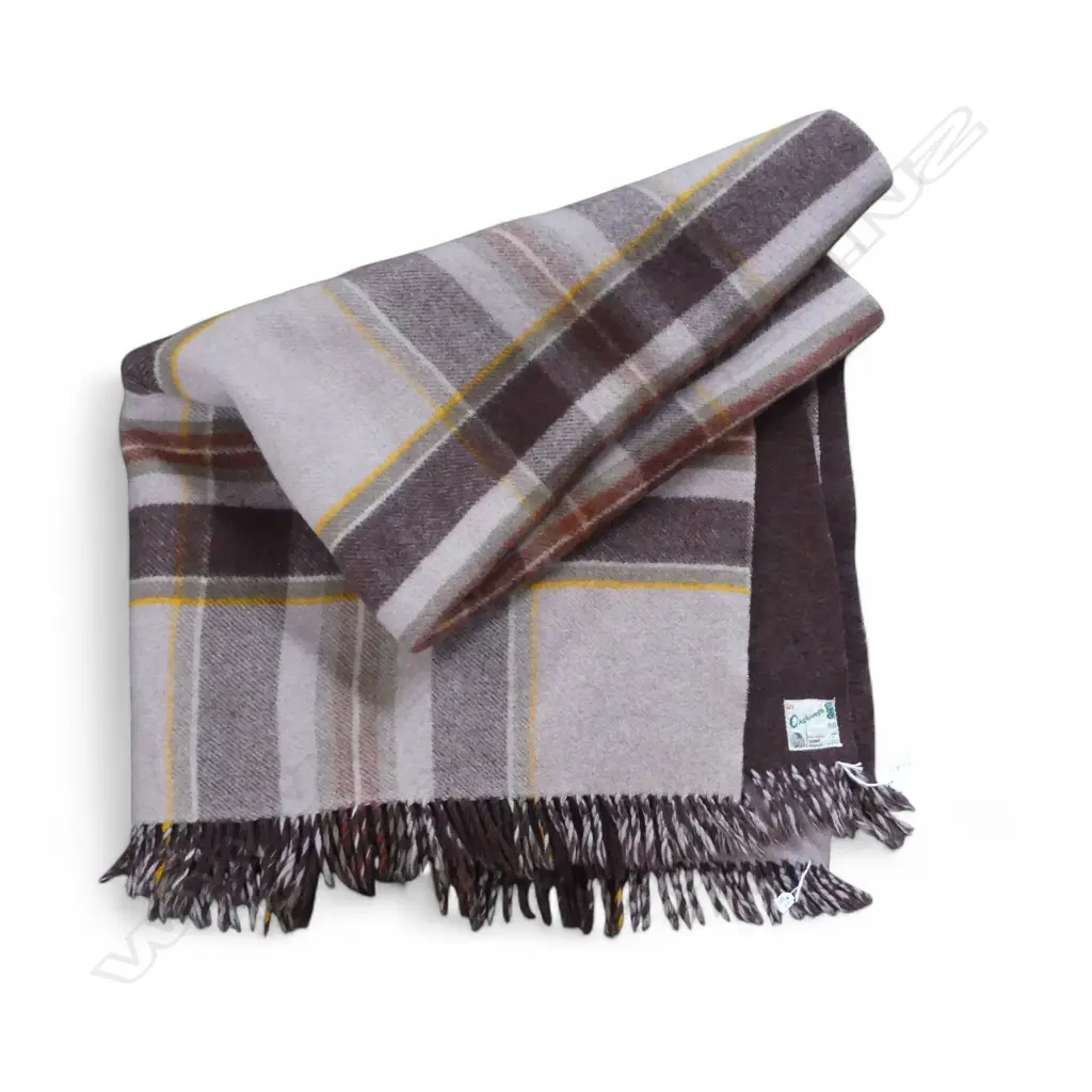 VINTAGE ONEHUNGA WOOL TRAVEL RUG w. TIKI LABEL Image 1++