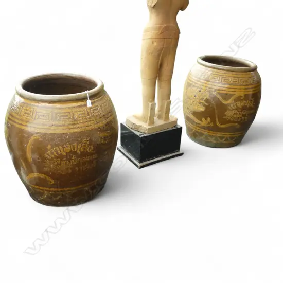 PR VERY LARGE OLD CHINESE DRAGON POTS. H.700mm. Dia.670mm.