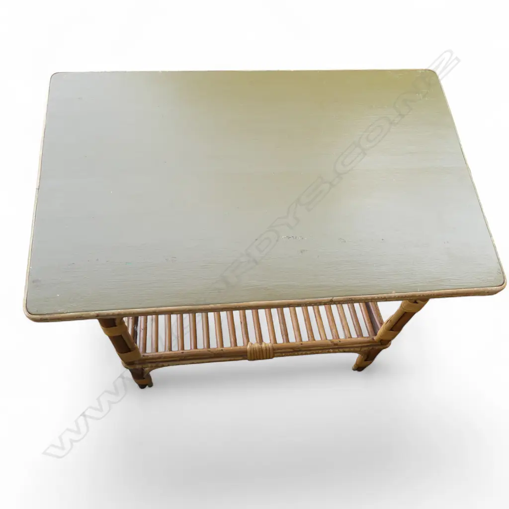 CANE PATIO SET; TABLE + PR CHAIRS Image 1++