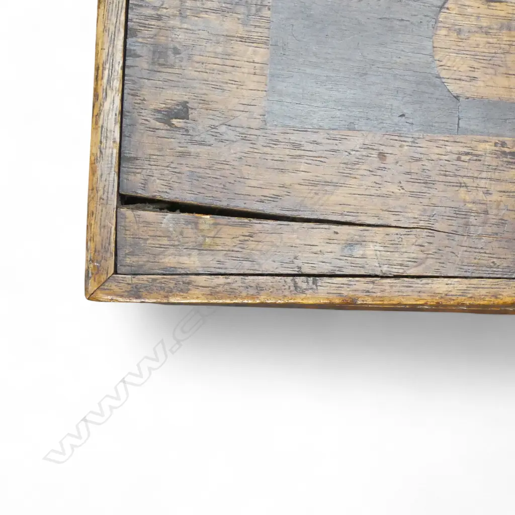 19thC MAHOGANY HINGED LID TRUNK  W.915mm Image 1++