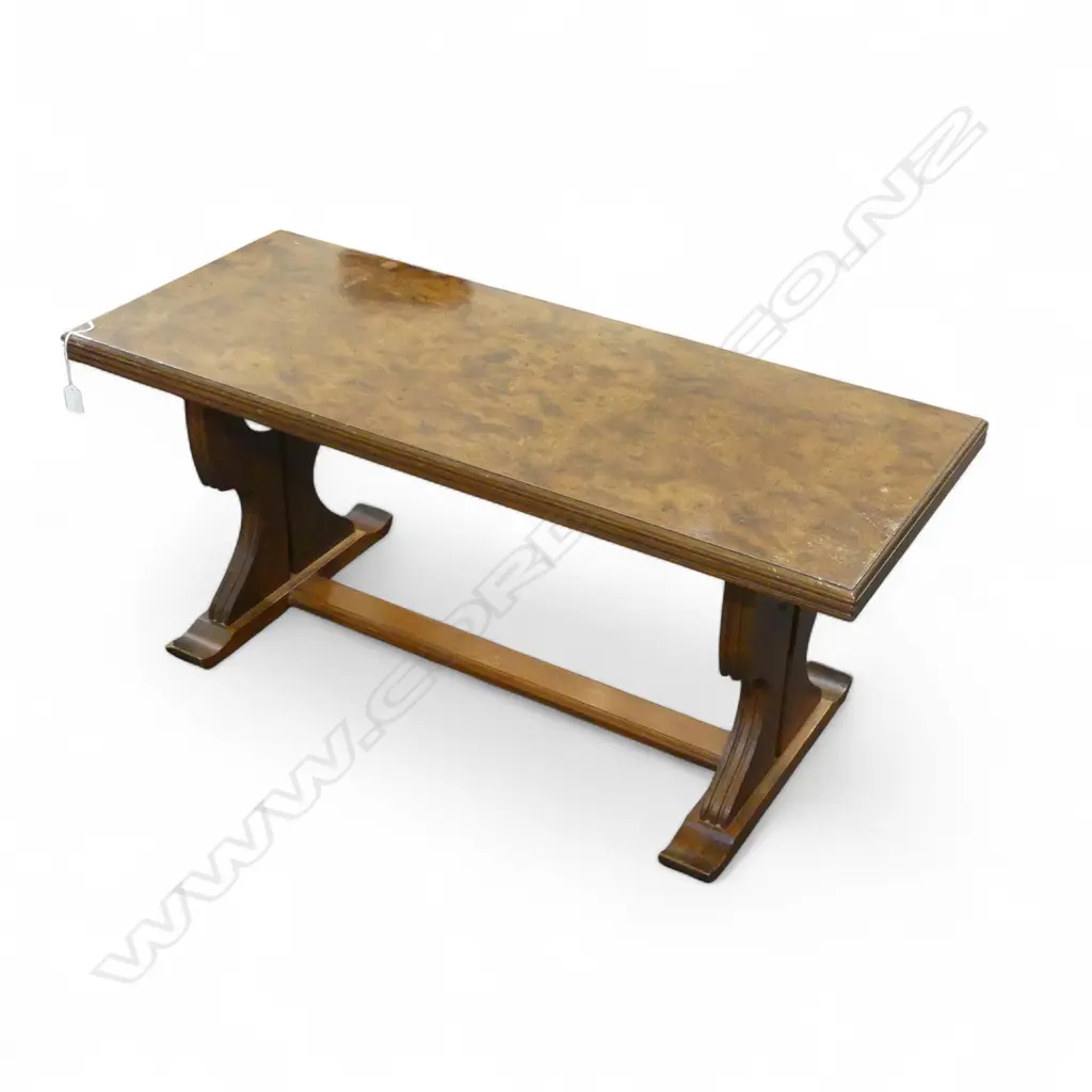 WOODEN COFFEE TABLE, BURR VENEER TOP 1015x415x430mm Image 1++