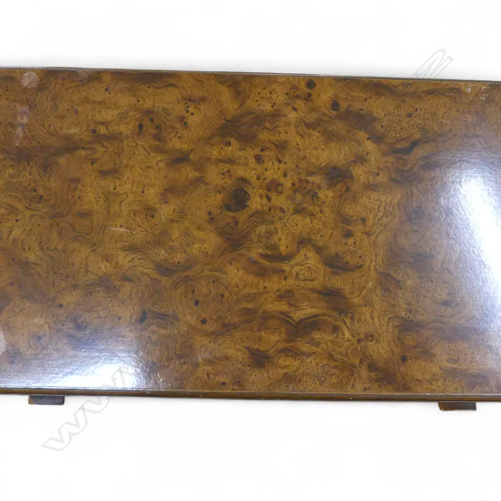 WOODEN COFFEE TABLE, BURR VENEER TOP 1015x415x430mm Image 1++