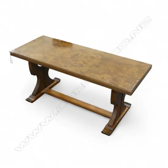 WOODEN COFFEE TABLE, BURR VENEER TOP 1015x415x430mm