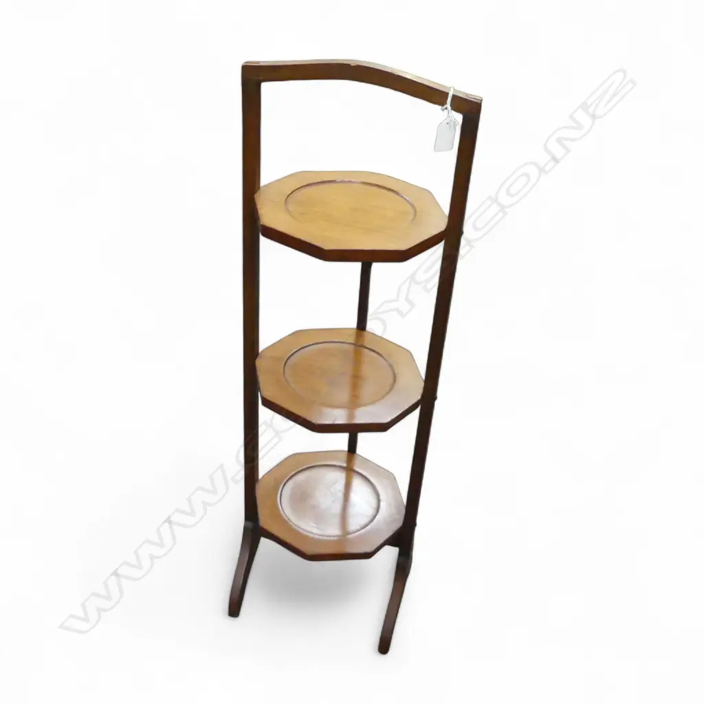 3 TIER MAHOGANY CAKE STAND H.860mm Image 1++