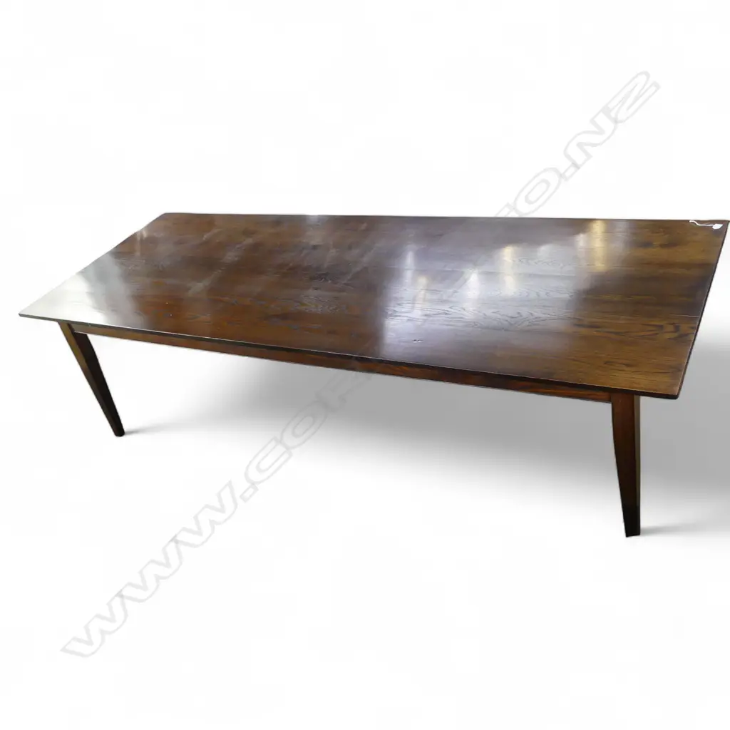 20thC LONG ANTIQUE STYLE FRENCH REFRECTORY OAK DINING TABLE L.2700mm W.995. H.750mm Image 1++