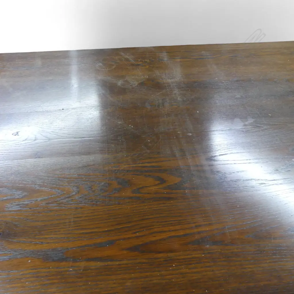 20thC LONG ANTIQUE STYLE FRENCH REFRECTORY OAK DINING TABLE L.2700mm W.995. H.750mm Image 1++