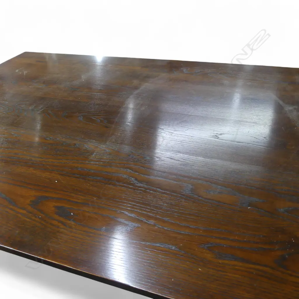 20thC LONG ANTIQUE STYLE FRENCH REFRECTORY OAK DINING TABLE L.2700mm W.995. H.750mm Image 1++