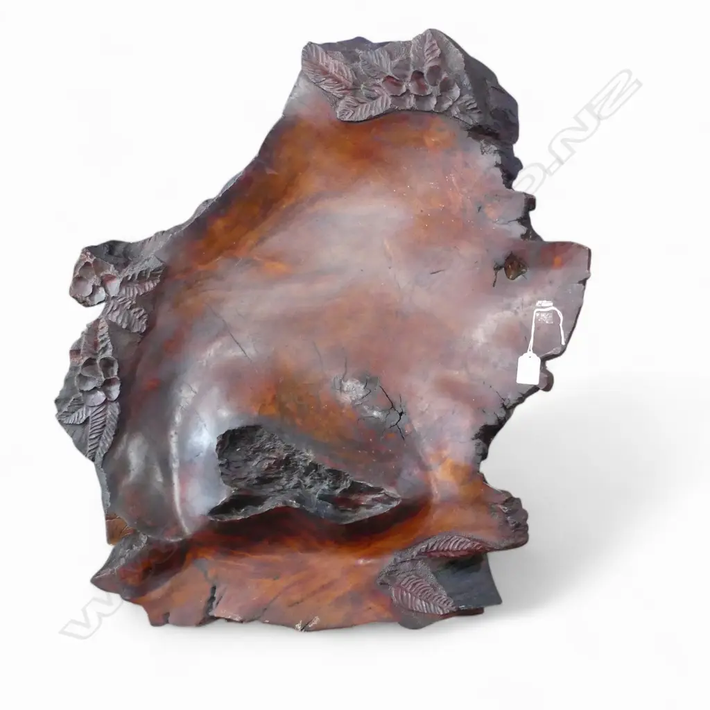 SWAMP KAURI CARVED BOWL natural edge. Signed 'WHITTLERS WHITIANGA'. 750 X 600mm Image 1++