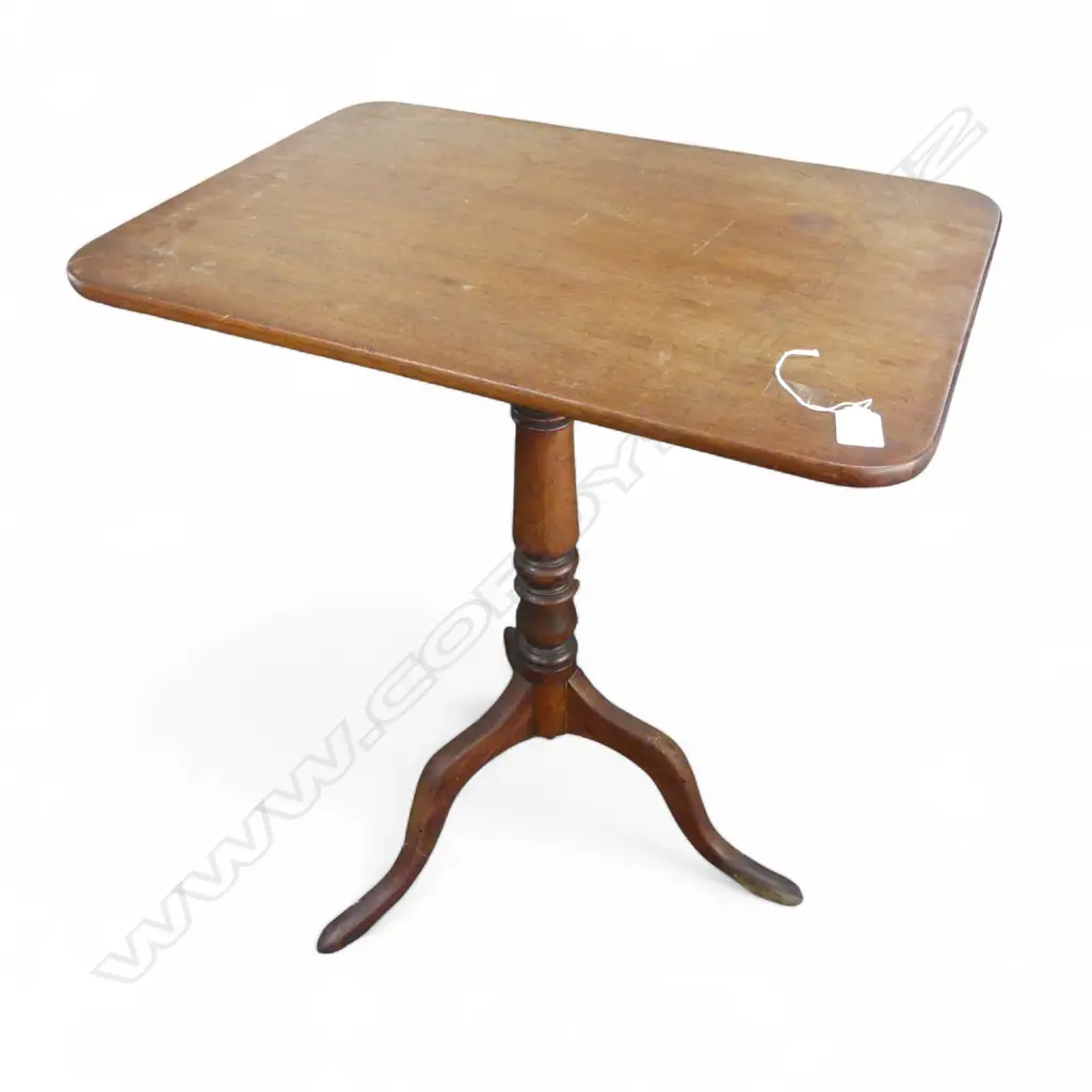 20thC OAK GEORGIAN STYLE TILT TOP WINE TABLE Image 1++