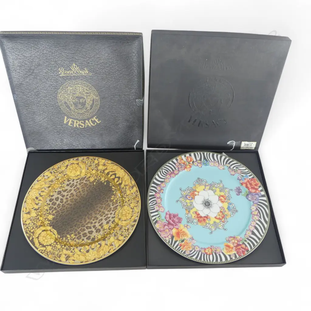 2 BOXED ROSENTHAL VERSACE PLATES Dia.310/330mm. Hot Flowers' & 'Wild Floralla' Image 1++