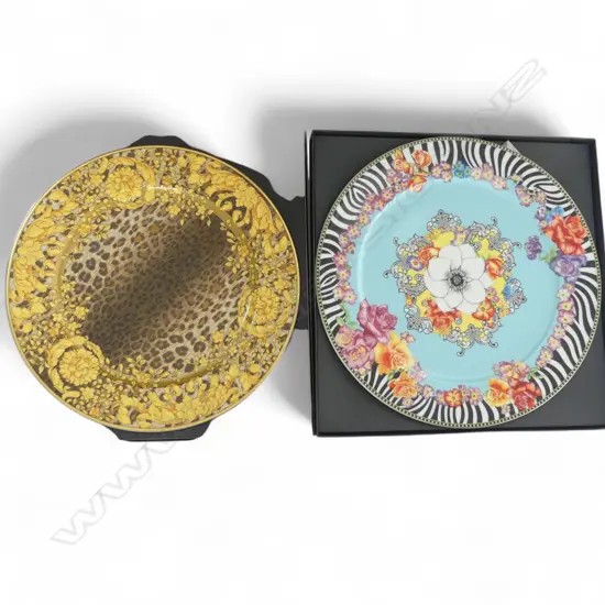 2 BOXED ROSENTHAL VERSACE PLATES Dia.310/330mm. Hot Flowers' & 'Wild Floralla'