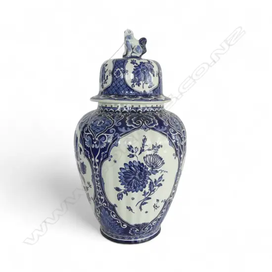 LG DELFT LIDDED VASE BY BOCH BELGIUM H.460mm RIM REPAIRED