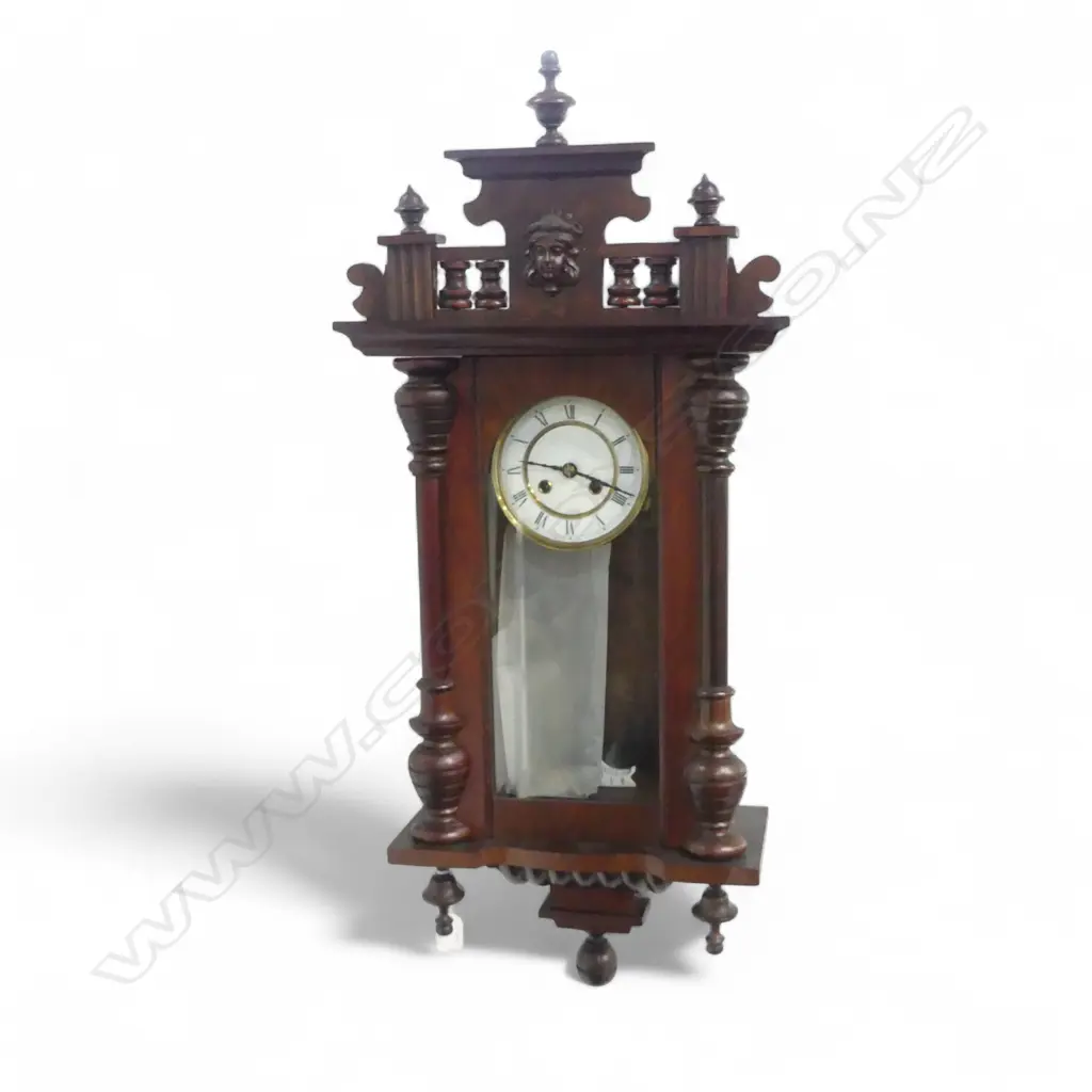 EARLY 20thC MAHOGANY WALL CLOCK H.870mm Image 1++