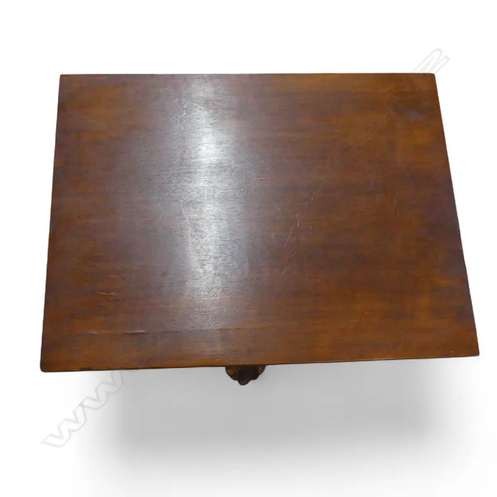 MAHOGANY SIDE TABLE WITH SCROLLED PEDESTAL BASE 680 X 555 mm Image 1++