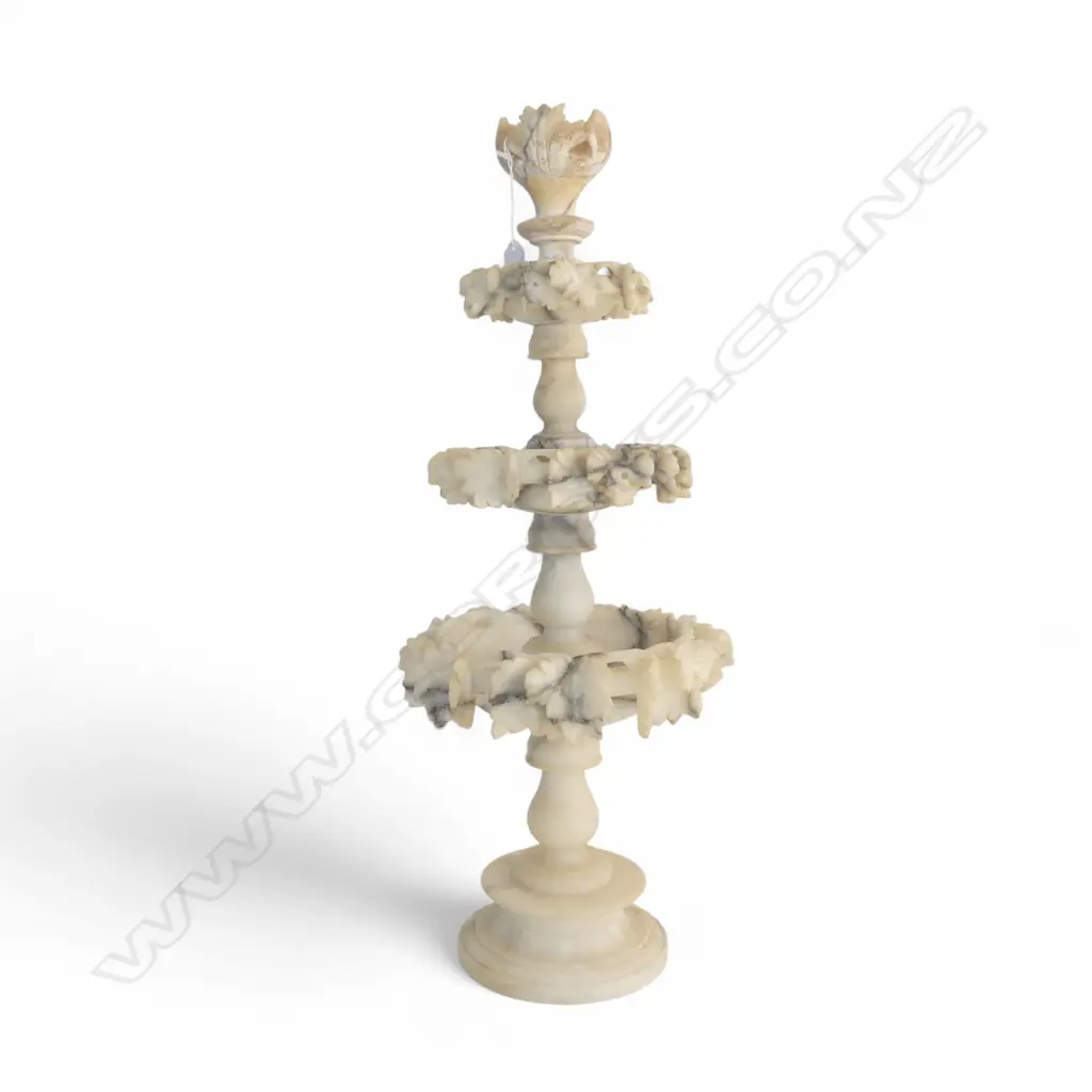 SMALL ALABASTER DECORATION IN THE FORM OF A THREE TIER FOUNTAIN (FAULTS) 590 mm (H) Image 1++