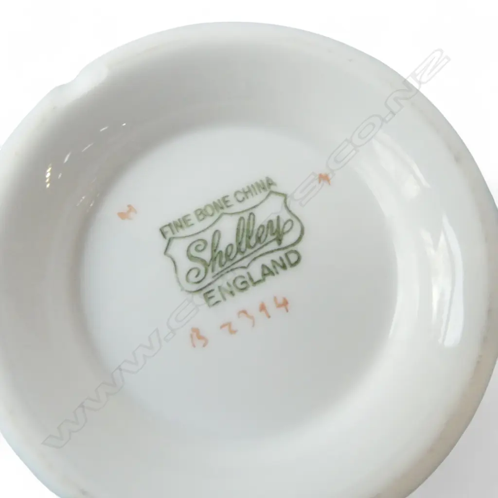 SHELLEY CHINA 6CSP C/SUGAR TEASET BLUE FLORAL PAT Image 1++