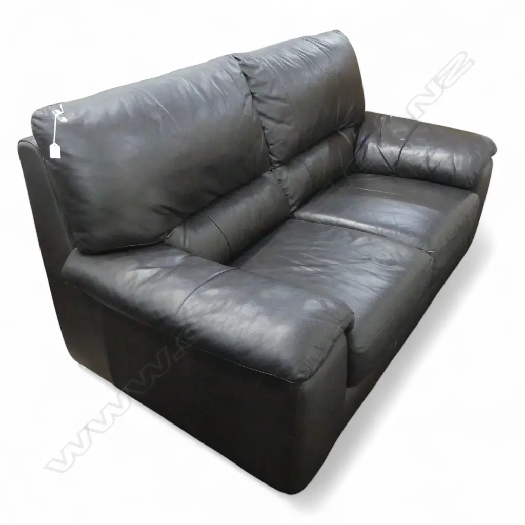 BROWN LEATHER 2 SEATER SOFA W.1700mm Image 1++