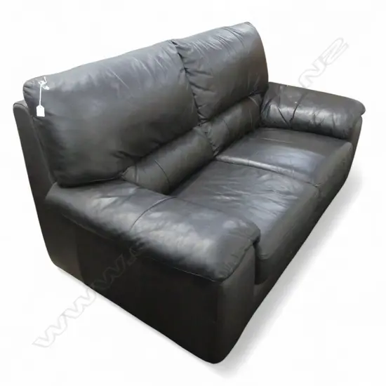 BROWN LEATHER 2 SEATER SOFA W.1700mm