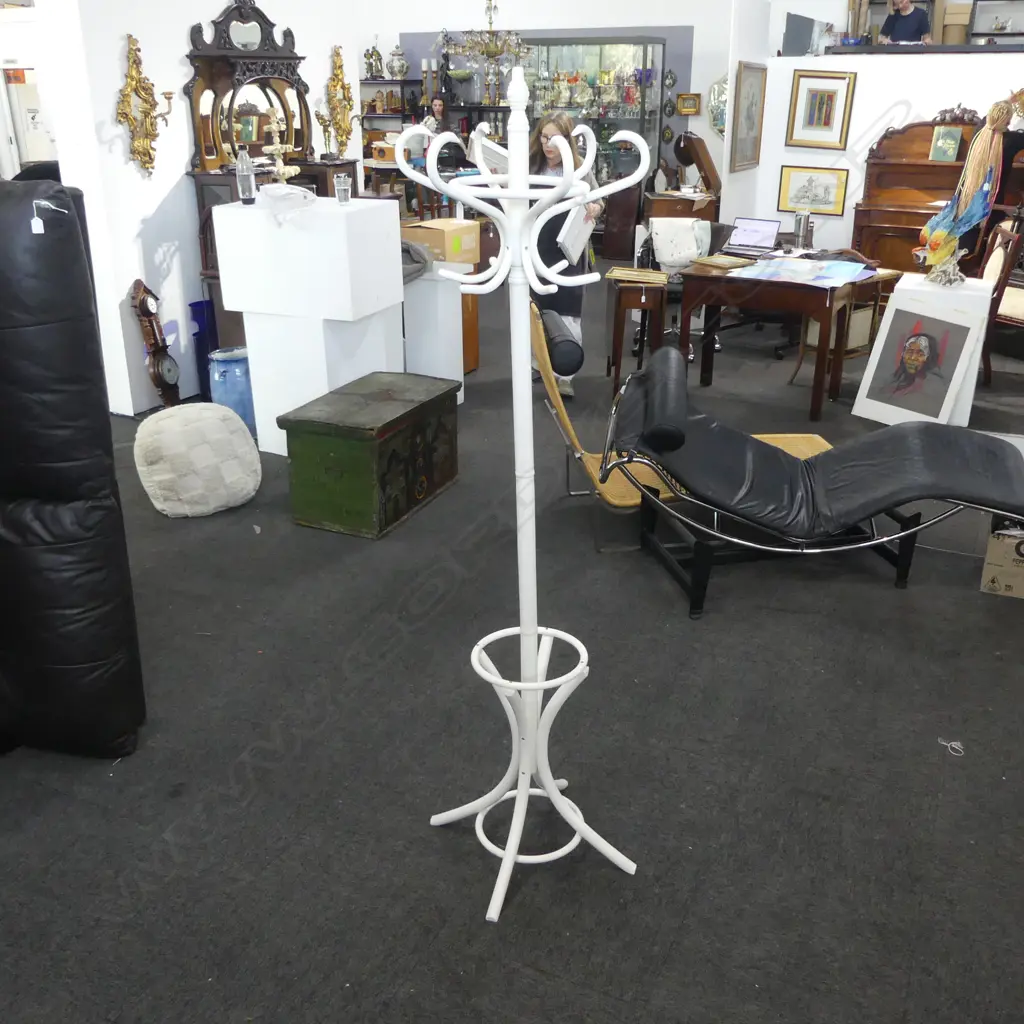 WHITE PAINTED BENTWOOD COAT STAND H.1840mm Image 1++