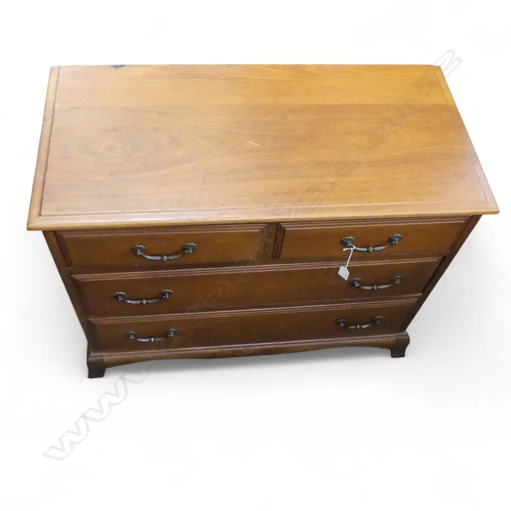 4 DRAWER MAHOGANY LOW BOY 880x430x710mm Image 1++