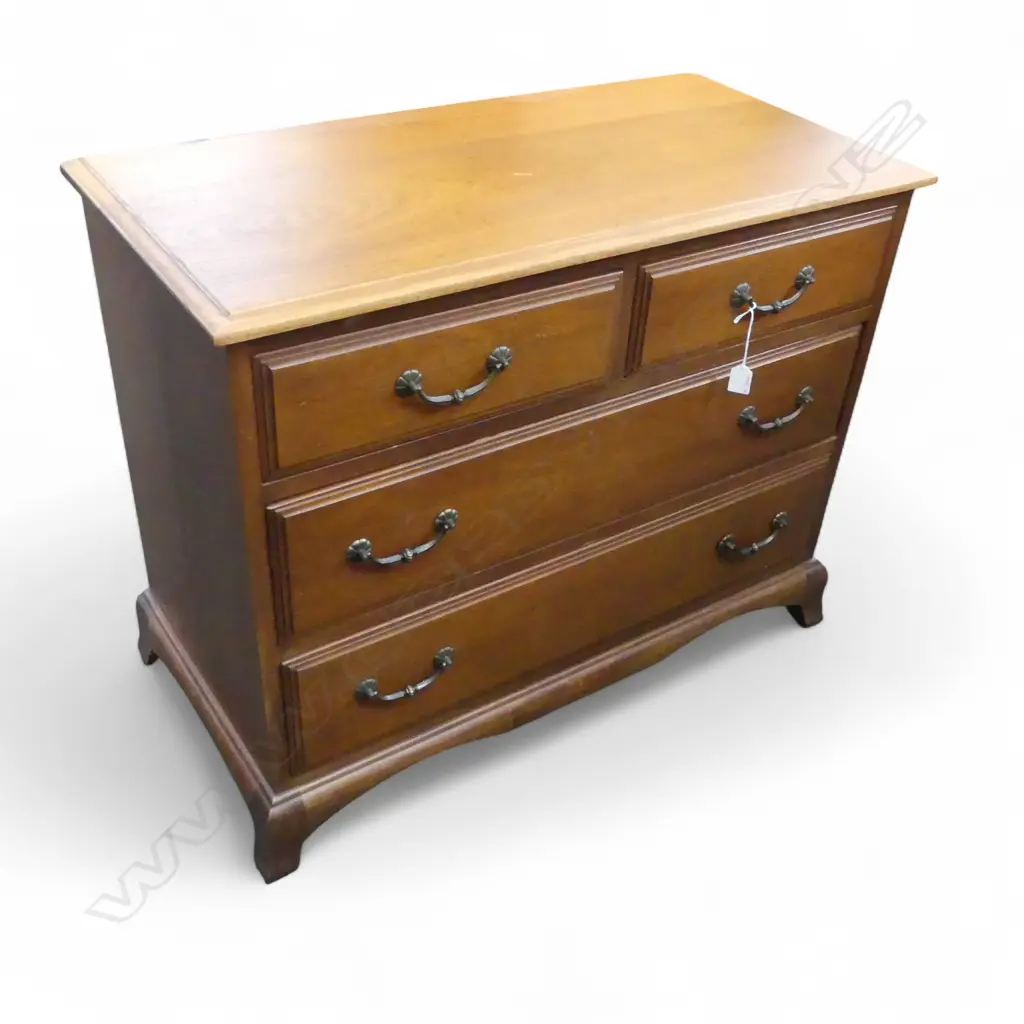 4 DRAWER MAHOGANY LOW BOY 880x430x710mm Image 1++