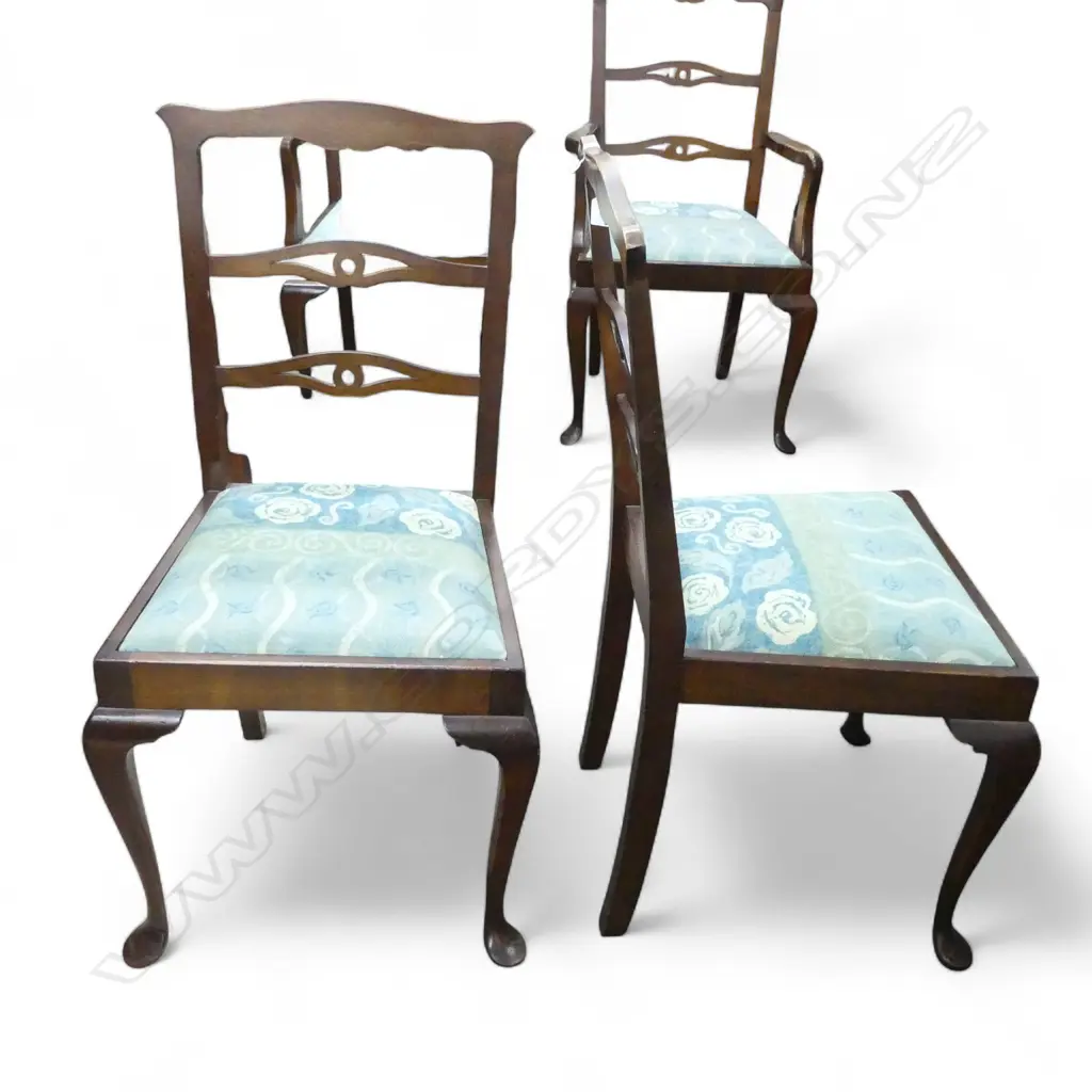 SET OF 6 REPRODUCTION CHIPPENDALE SOUTHLAND BEECH DINING CHAIRS; 2 ARE CARVERS Image 1++